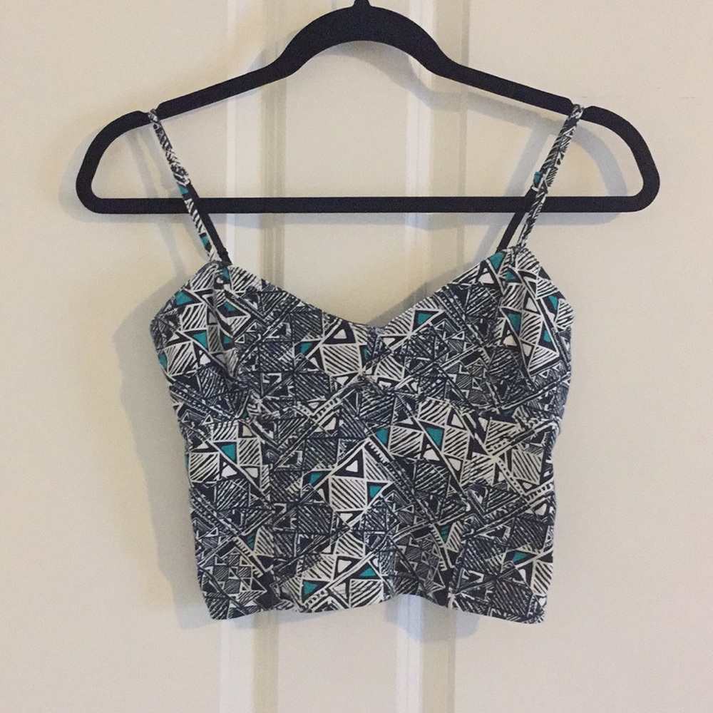 Tribal print crop top